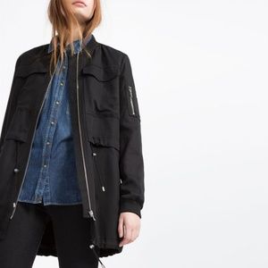 ZARA TRF | Long Bomber Jacket